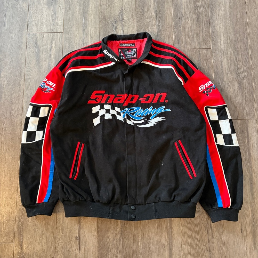 RARE Vintage 90s Snap-on Racing Jacket XL Black & Red